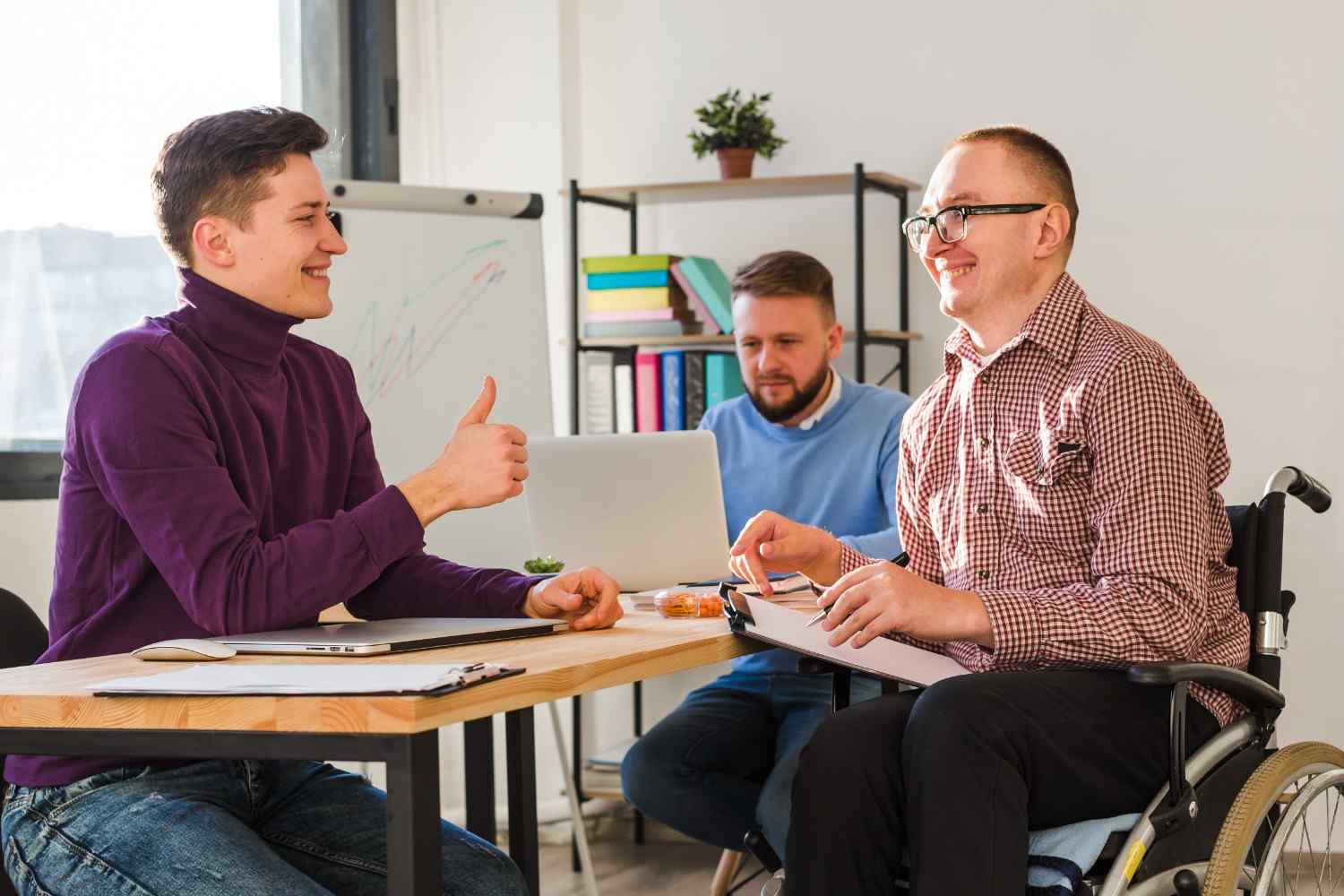 man with autism talking to a therapist